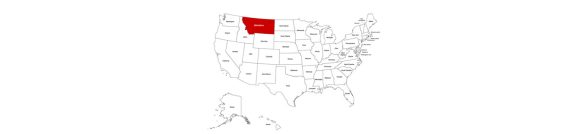 a map of the united states of america with a red state