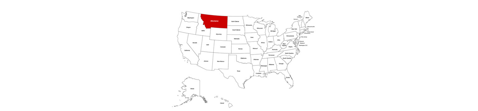 a map of the united states of america with a red state